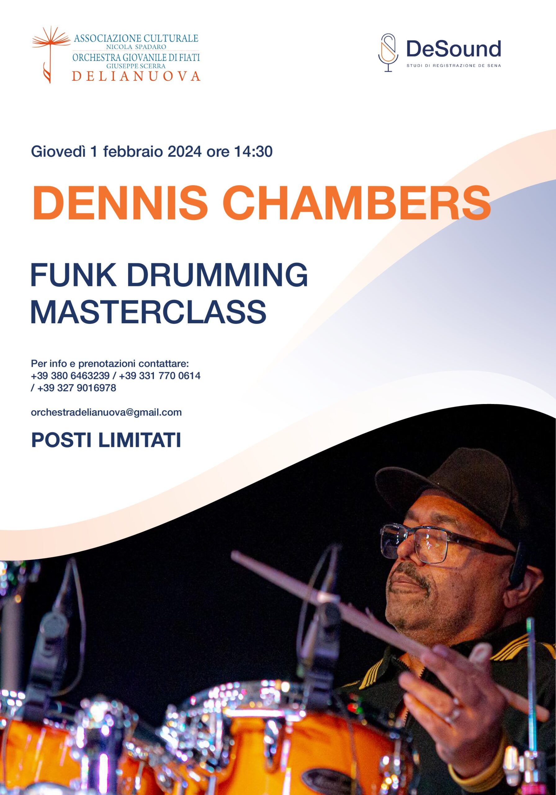 Masterclass funk drumming di Dennis Chambers