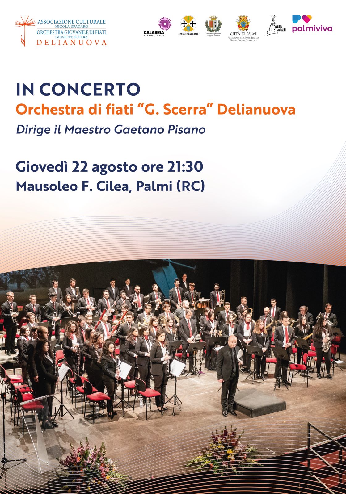 Concerto dell’Orchestra di fiati G. Scerra al Mausoleo F. Cilea di Palmi – Giovedì 22 agosto 2024