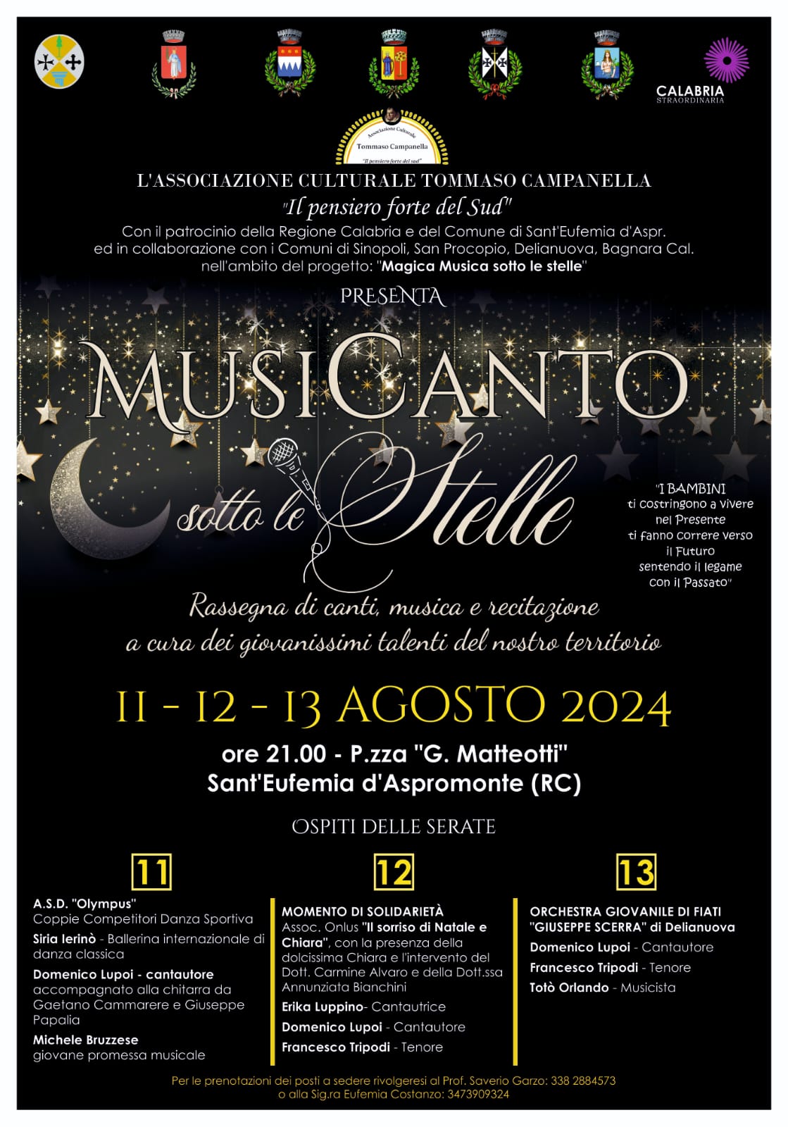 Musicanto sotto le stelle – 11-13 agosto 2024 – S. Eufemia d’Aspromonte