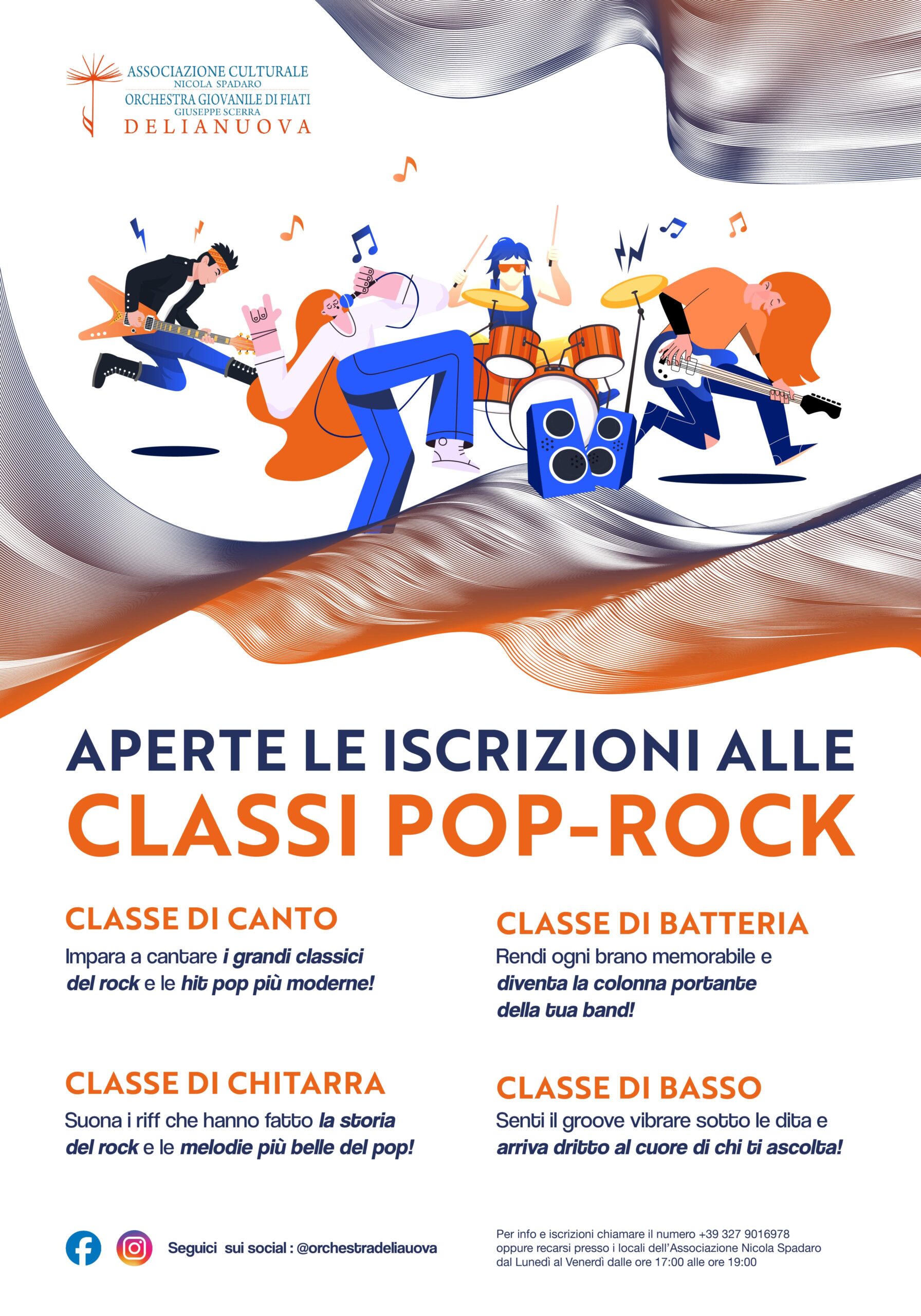 Apertura iscrizioni ai nuovi corsi di formazione: canto, batteria, chitarra e basso elettrico